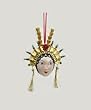 Asian Fusion Japanese Kabuki Girl Opera Mask Christmas Ornament 4.5"
