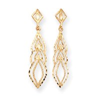 14k Gold Fancy Filigree Drop Earrings