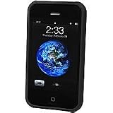 BLACK Hard Plastic Proguard Rubber Rubberized Textured Coated Soft Feel Snap On Case Cover for ATT Apple iPhone 3G (not compatible with original iPhone)