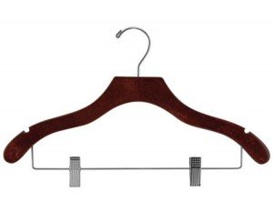 Wooden Wavy Combo Hangers Walnut Finish Box of 100