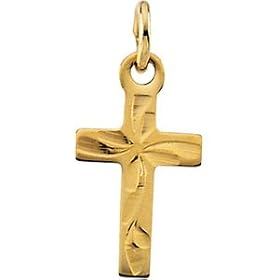 14k Yellow Gold Childs Cross Pendant 10x6mm