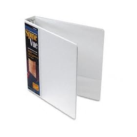 SpineVue&reg Round Ring View Binder, 1-1/2 Capacity, White (CRD16703)