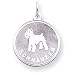 schnauzer22 - 14k White Gold Polished Engraveable Schnauzer Disc Charm