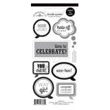 Doodlebug Cap & Gown Doodles Quotes Cardstock Stickers