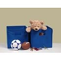 Sourcing Solutions 2-Piece Folding Storage Bins Set, Blue with Open Handles