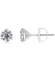 1 ct Solitaire Diamond Stud Earrings in Platinum