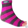Injinji Yoga & Pilates Eco Friendly NuBamboo Fabric Toe-Less Non Slip Toesocks (1 Pair)-Medium Berry Strip