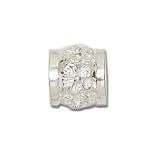 Hawaiian Jewelry Silver Plumeria Flower Bead Pendant