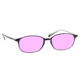 COMPUTER GLASSES WITH PINK POLYCARBONATE DOUBLE SIDED ANTI-REFLECTIVE COATING, SCRATCH COATING AND UV PROTECTION - BLACK PLASTIC FRAME - 51-18.