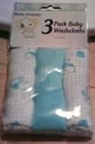 Peanuts Baby Snoopy Set of 3 Baby Blue Washcloths