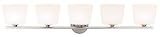 Access Lighting - 64035-BS/COB: Thea - 5 Light Wall & Vanity - Brushed Steel Finish/Cobalt Blue Glass