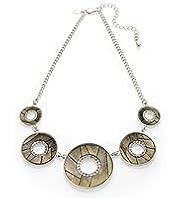 Per Una Diamanté Etched Coin Necklace