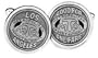 Handmade sterling silver Los Angeles transit token cufflinks with presentation box and card of authenticity