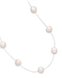 16 Inch Single Strand Illusion Silver Necklace With 5mm White Cultured Freshwater Pearls
