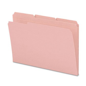 Smead 17634 - File Folders, 1/3 Cut, Reinforced Top Tab, Legal, Pink,100/Box