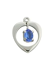 Heart Charm with Sapphire Birthstone