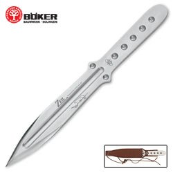 Bailey Zeil Throwing Knife, Stainless Steel, Leather Pouch