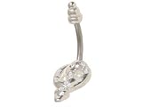 Snake Belly Button Ring with Clear Jewels