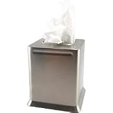 Boutique Size Designer Brushed Stainless Steel Tissue Box Cover