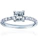 0.75 Carat E/VS1 Princess Diamond Pave Set Engagement Ring with RB Side Stones in Platinum