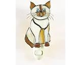 Gallery Art Glass Sitting Cat Siamese Nightlight