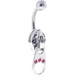 Hot Pink Jeweled Zipper Belly Button Ring