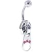 Hot Pink Jeweled Zipper Belly Button Ring