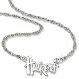 Nebraska Cornhuskers Huskers Sterling Silver Script Necklace