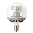 TCP LDCG163WH27K - Dimmable 3 Watt G16.5 LED Globe Light Bulb, Candelabra Base, 2700K