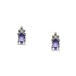 Tanzanite & Diamond Fancy Stud Earrings in White Gold
