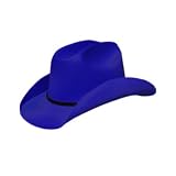 Dark Royal Blue Cowboy or Cowgirl Felt Stetson Costume Party Hat by Block Buster Costumes