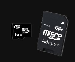 Team microSDHC 8GB SDHC変換アダプター付属 海外パッケージ品