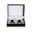 Mens Onyx and Silver Cufflinks and Studs Formal Set
