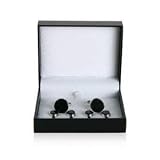 Mens Onyx and Silver Cufflinks and Studs Formal Set