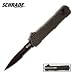 Schrade Viper 4034 Third Generation Out the Front Assisted Opening Stainless Steel Double Edged Partially Serrated Spear Point Knife, Black Blade