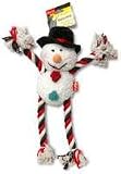 Hartz Raggedy Animal Plush Dog Toys, White, Red & Black