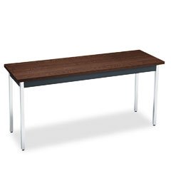 Utility Table with Chrome Legs- Walnut/ Black(60)