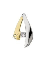Clevereves 14K White Yellow Two Tone Diamond Chain Slide 1 6 Ct Tw
