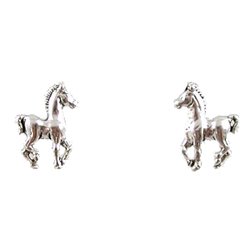 Tiny & Cute Horse Stud Earrings in Sterling Silver, #2516
