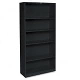 HON COMPANY / Metal bookcase, 71 high, four adjustable, one fixed shelf, black / HONS72ABCP / Sold as 1 Each / Mfr Part # S72ABCP \*/ Metal bookcase, 71 high, four adjustable, one fixed shelf, black