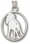 Pierced "Horse and Rider Silhouette" Circle Pendant - Sterling Silver Jewelry