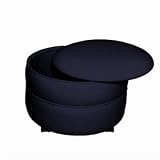 Round Navy Blue storage ottoman