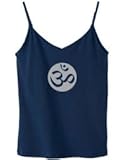 OM Symbol Yoga Meditation BELLA Ladies Built-In Shelf Bra Tanktop Tank - Navy Blue