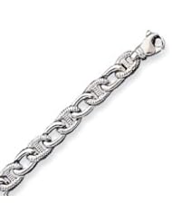 Sterling Silver Fancy Link Bracelet - 8.25 Inch