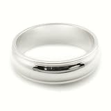 14K White Gold Wedding Bands 5mm halfround edge, 5