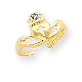 14k Yellow Gold Claddagh .01ct Diamond Toe Ring