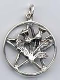 Witchcraft Wiccan Jewelry Scottish Thistle Pentacle Pentagram Sterling Silver