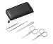Premium Stainless steel Manicure set for Men in a Black Leather case [Germany, Solingen]