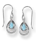 Boma Double Teardrop Blue Topaz Earrings