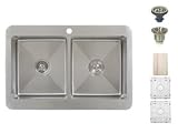 Overmount 16-gauge Stainless Steel Double-bowl Kitchen Sink